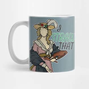 "I Straw That" - Pixel Art of a Self Portrait in a Straw Hat Mug